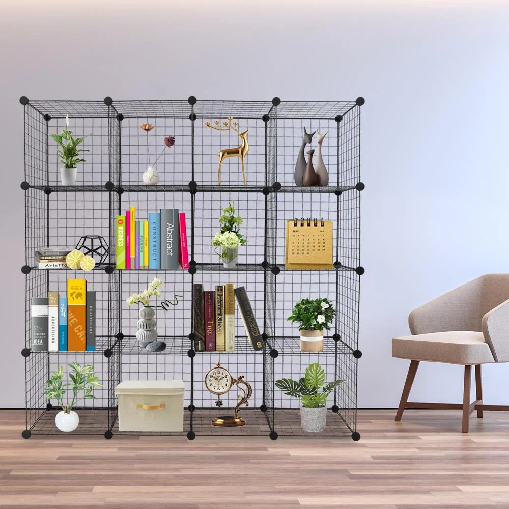 UBesGoo 16-Cube  Wire Wardrobe Organizer, Bookcase, Book Shelf, Storage Organizer
