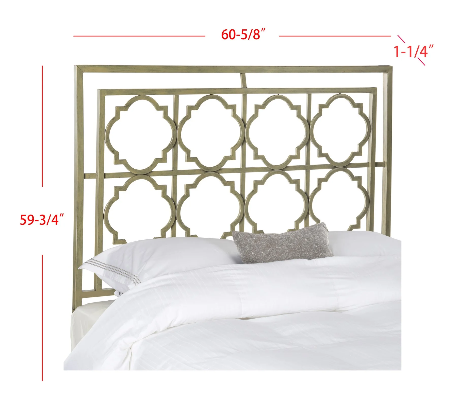 SAFAVIEH Silva Geometric Glam Metal Headboard, Full, French Silver