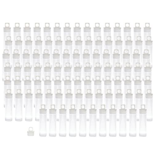 The Beadsmith Clear Plastic Tubes - 2-Inch-Long Round Tubes, 9/16 Inches in Diameter - Hanging Caps - Use for Beads, Bath Salts, Wedding & Party Favors, Home or Office Storage - Bag of 100