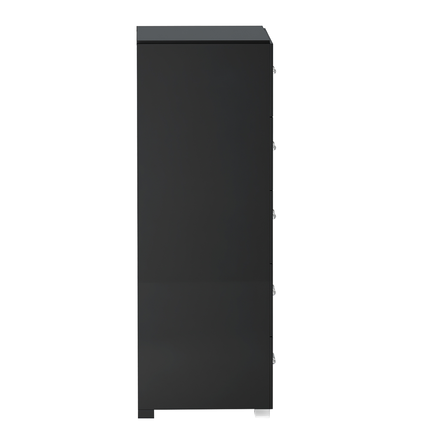 Chintaly Modern 5-Drawer Gloss Black Bedroom Chest