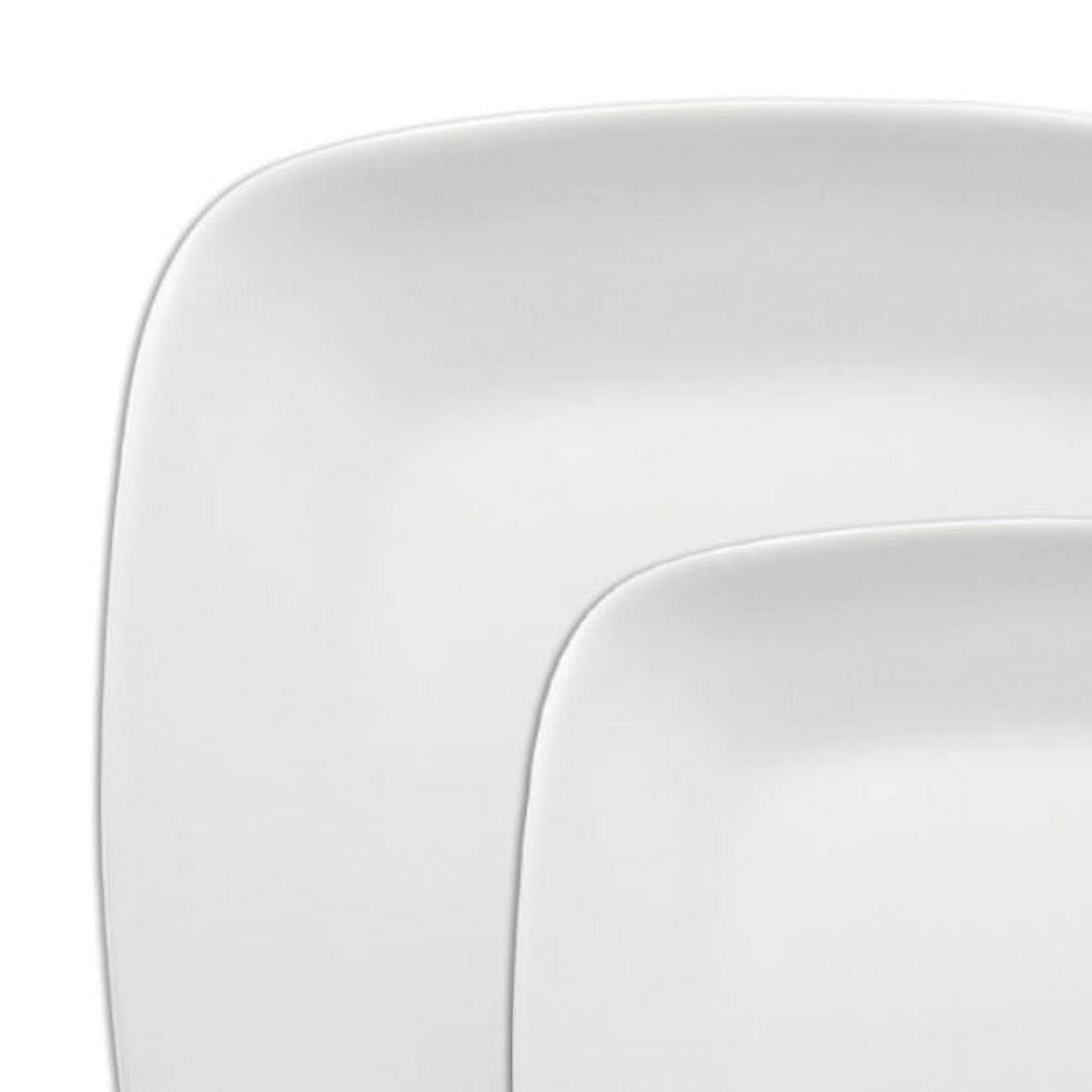 Smarty Solid White Flat Rounded Square Disposable Plastic Dinnerware Value Set, 240 ct