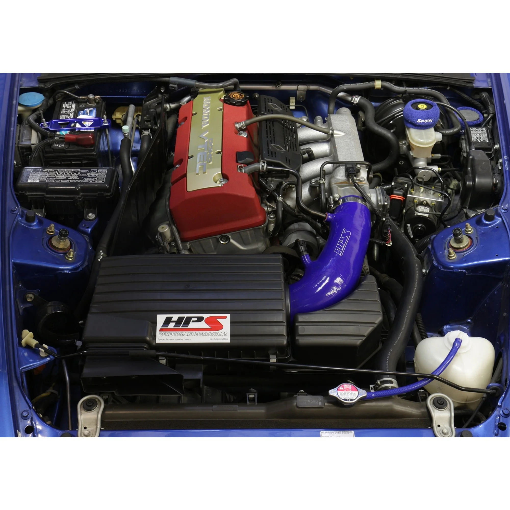 HPS Blue Reinforced Silicone Post MAF Air Intake Hose Kit Compatible for Honda 06-09 S2000 AP2 2.2L F22, 57-3004-BLUE