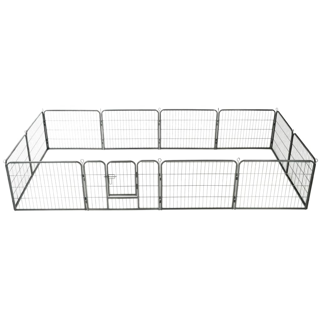 vidaXL Dog Playpen 12 Panels Steel 31.5