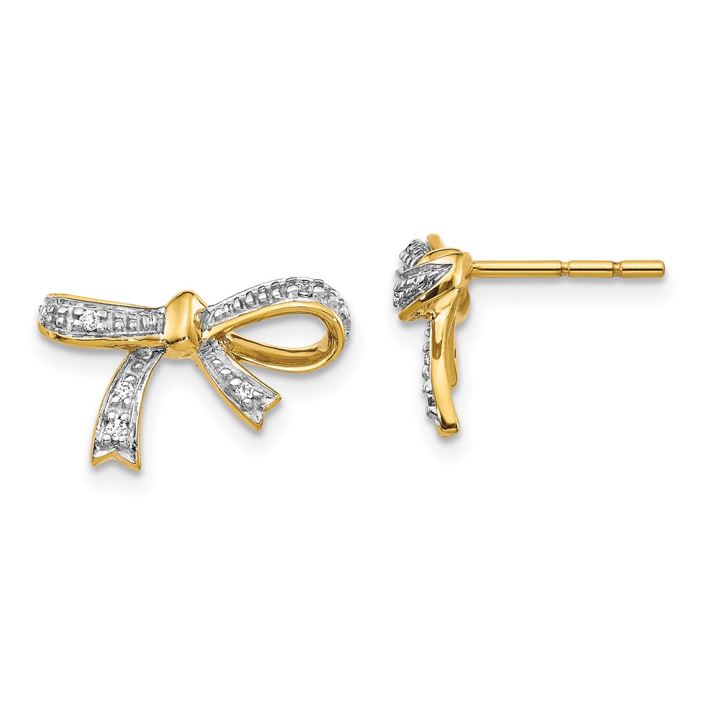14k Diamond Bow Post Earrings QEM5507-005-YA