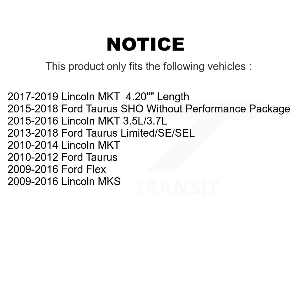 Transit Auto - Front Wheel Bearing And Tie Rod End Kit For Ford Taurus Flex Lincoln MKS MKT K77-100130