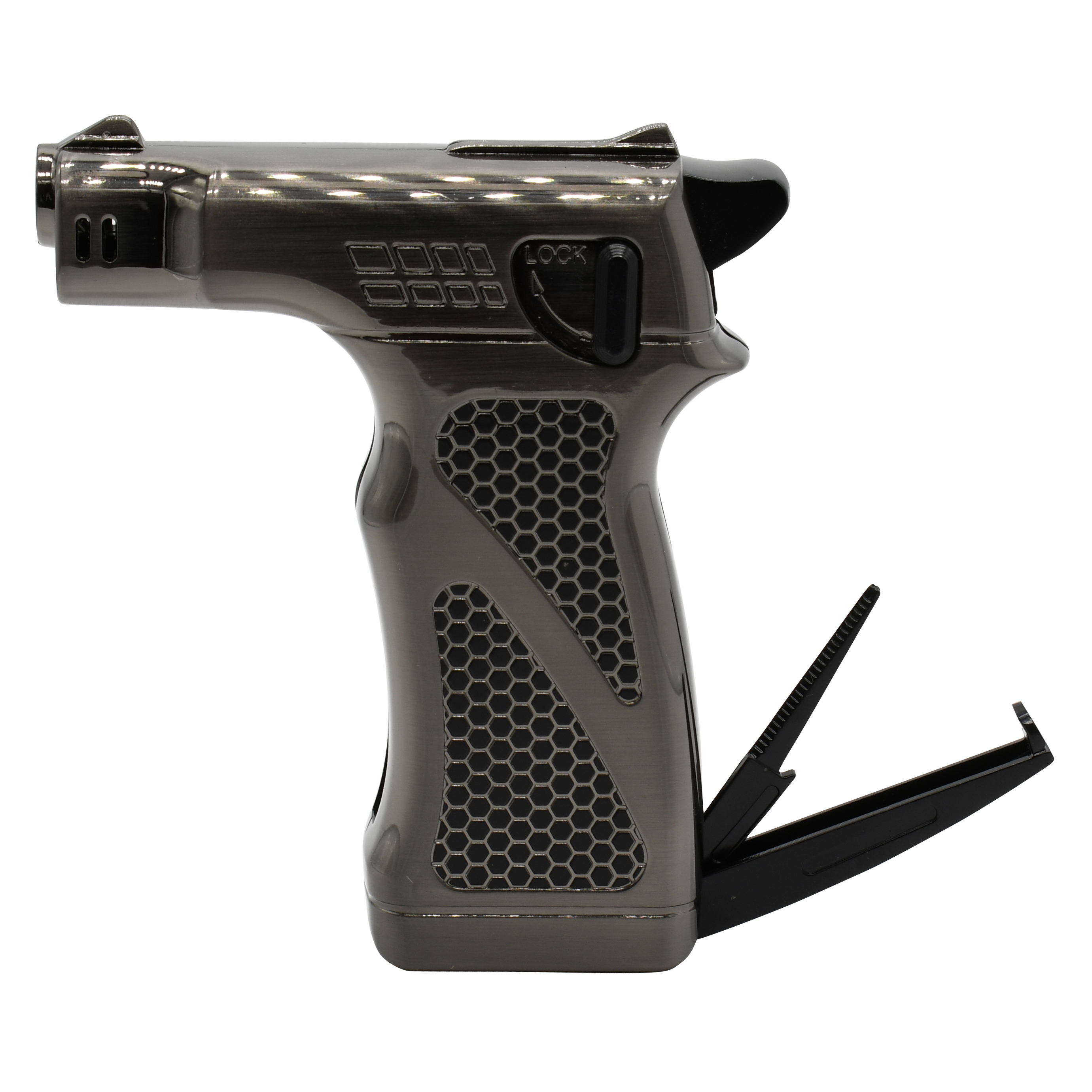 Dissim Hammer Butane Lighter – Refillable, Flame Adjustable, and designed for Candles, Camping, Grilling, and More