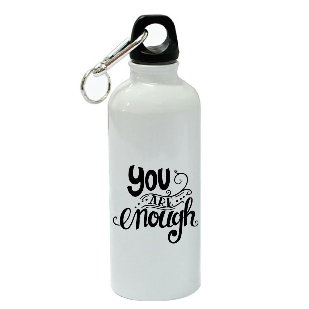 You Are Enough White Aluminum Sports 20 oz Water Bottle