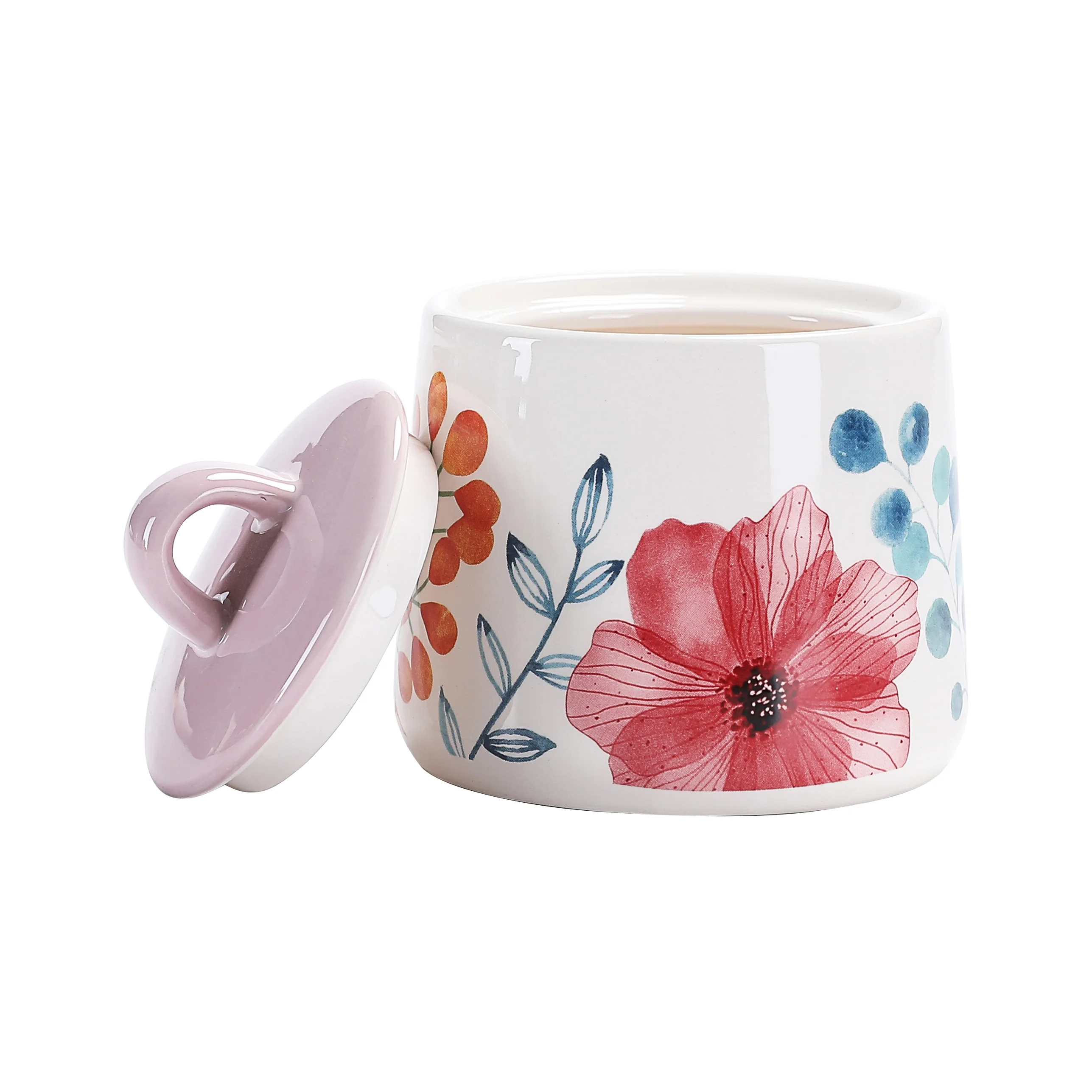 Bico Flower Carnival Ceramic Sugar and Cream Set, Dishwasher Safe
