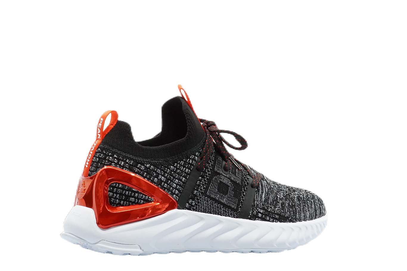 [E92577] Mens Peak Taichi 1.0 Plus Black Melange Grey Running Shoes - 7