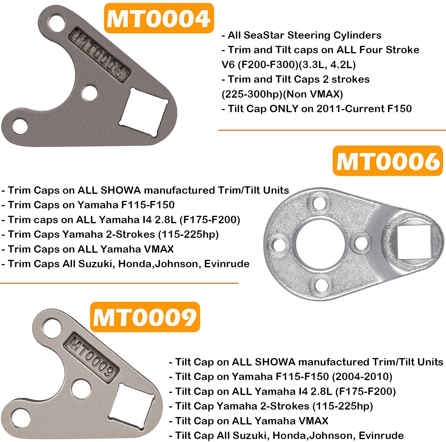 LE-JX Outboard Trim/Tilt Pin Wrench Tools Set - MT0004 & MT0006 & MT0009 Fit for Yamaha Suzuki Johnson Evinrude
