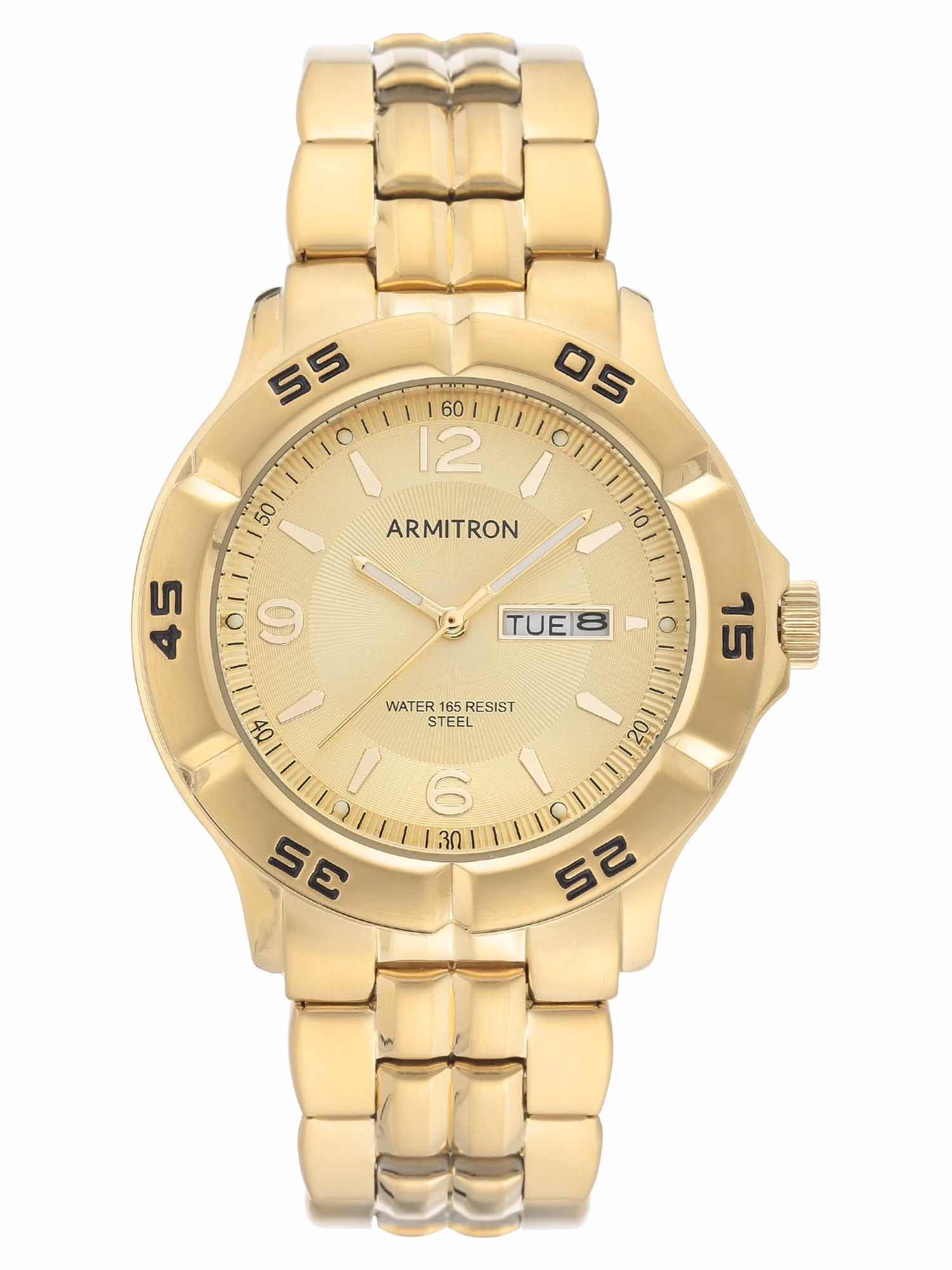 Armitron Men's Gold-Tone and Champagne Day Date Dress Watch