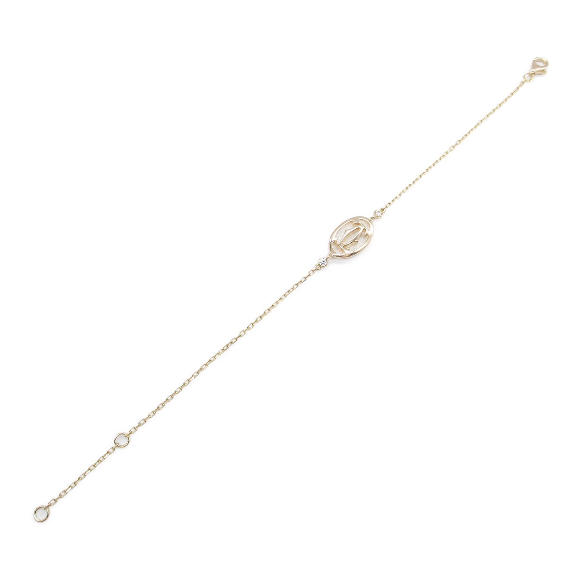 Pre-Owned CARTIER Double C Diamond Bracelet Gold K18PG(Rose Gold) diamond (Good)