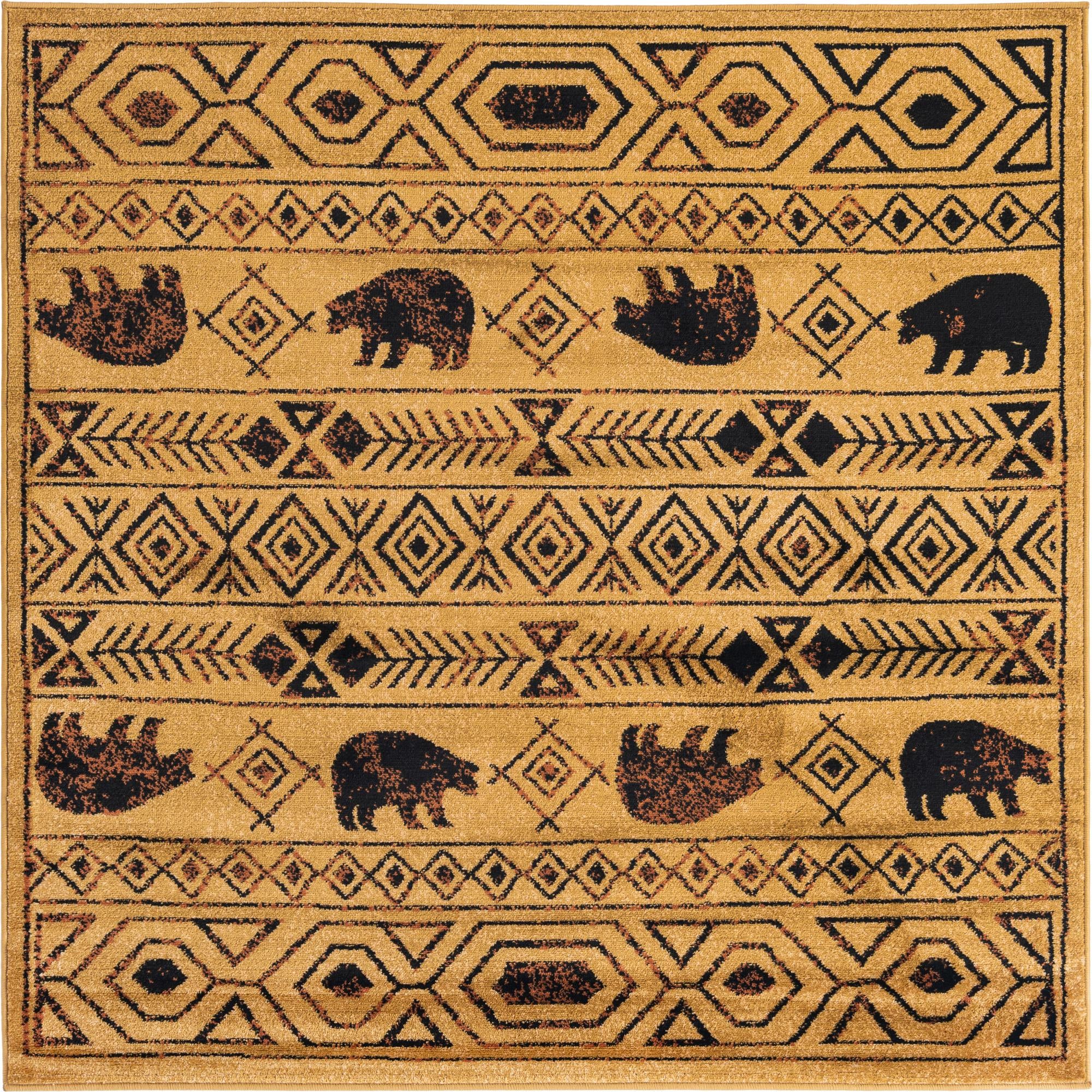 Unique Loom Yellowstone Pioneer Rug ,Square,5' 3