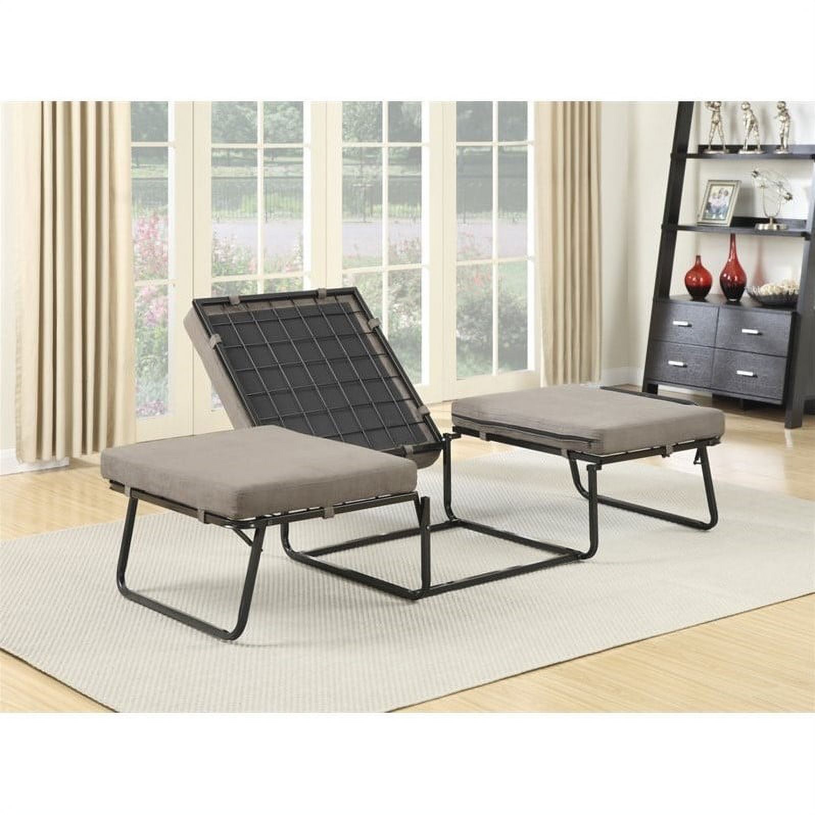 Pemberly Row Twin Folding Bed Ottoman in Taupe