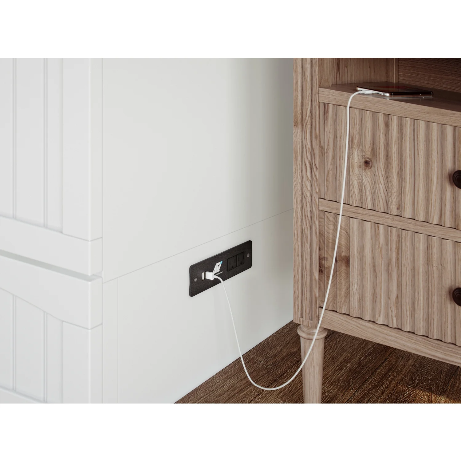 AFI Aspen Queen Solid Wood Murphy Bed Chest with Mattress in White