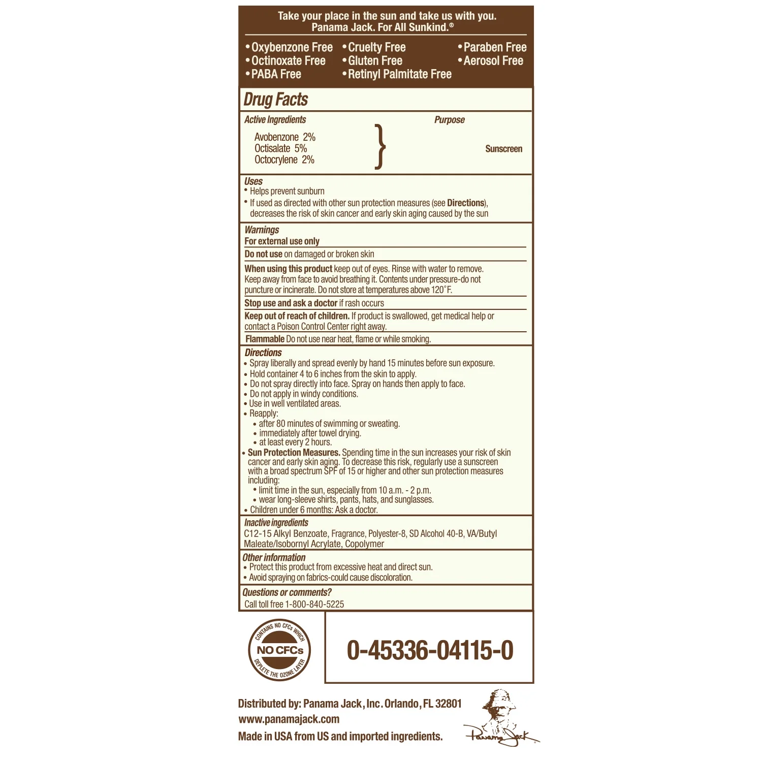 Panama Jack Continuous Spray Sunscreen - SPF 15, Broad Spectrum UVA/UVB Protection, PABA, Paraben, Gluten & Cruelty Free, Water Resistant (80 Minutes), 5.5 OZ (Pack of 12)