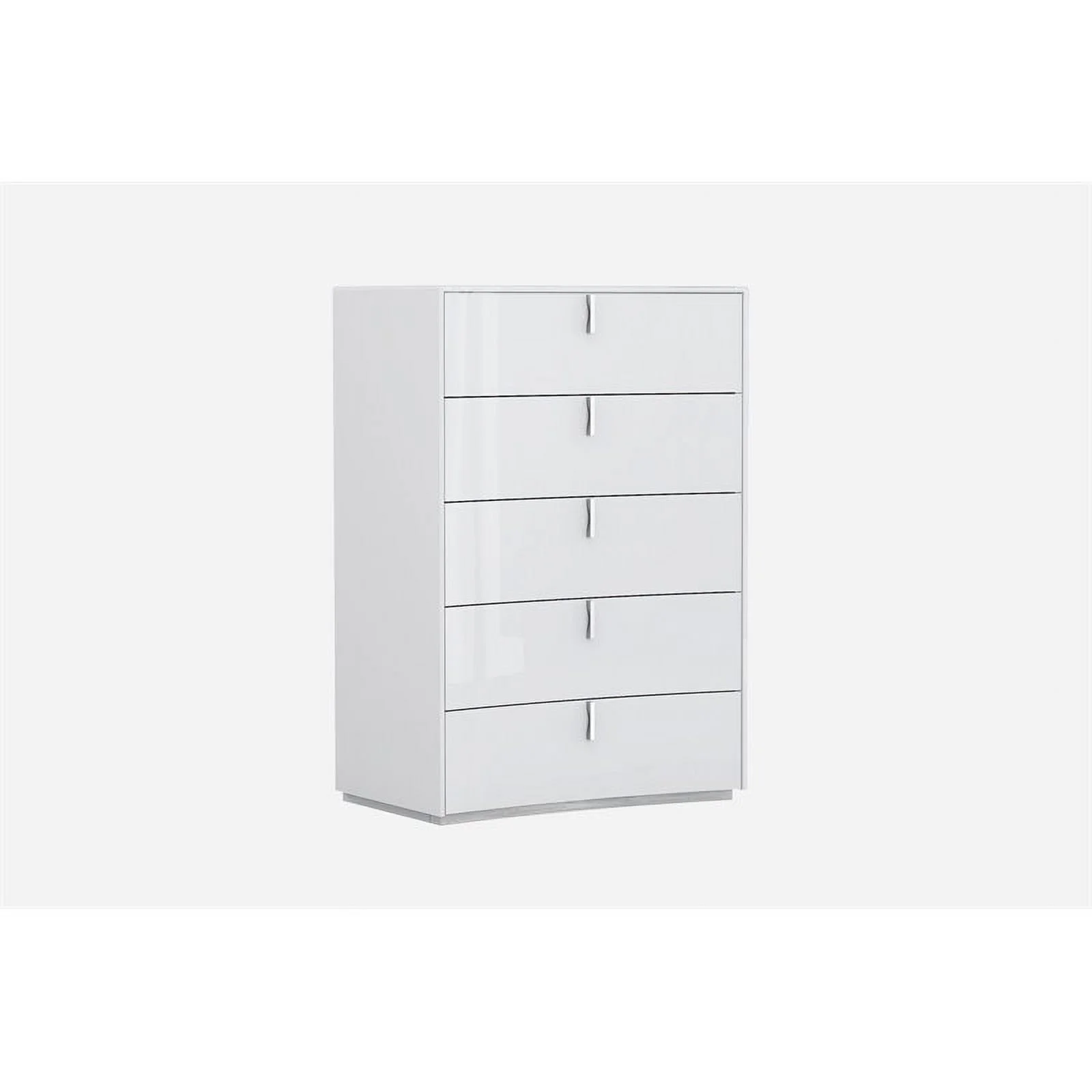 Titan Furnishings Polo Modern Lacquer Wood Chest in High Gloss White