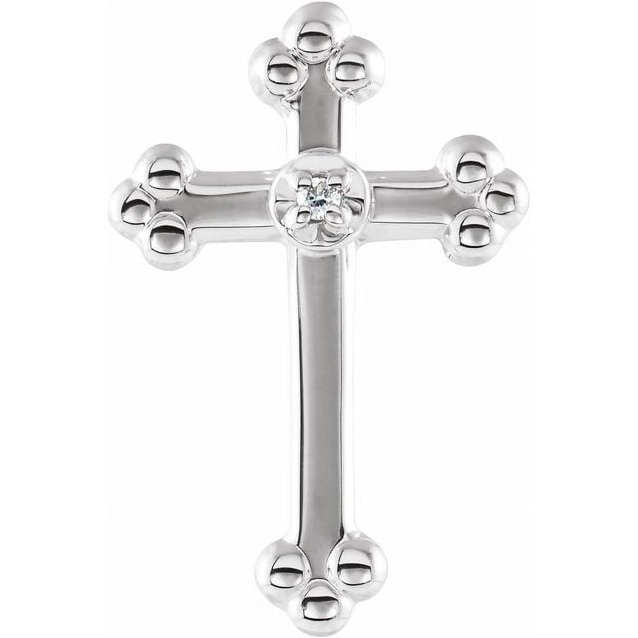 14K White .005 CT Natural Diamond Cross Lapel Pin R16743:300422:P