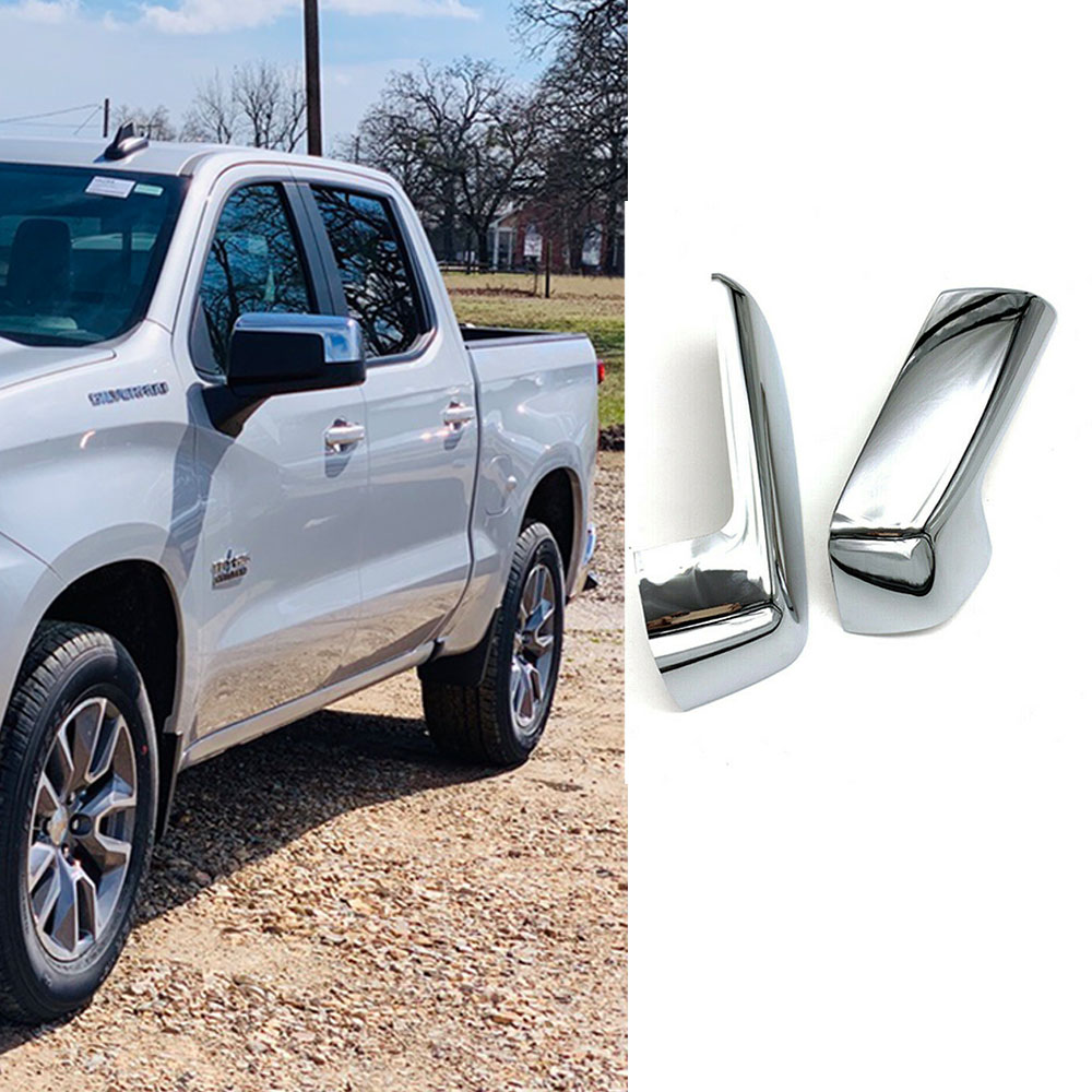 Replacement Chrome Mirror Covers For 2019 2020 Chevy Silverado/GMC Sierra 1500 2500 3500