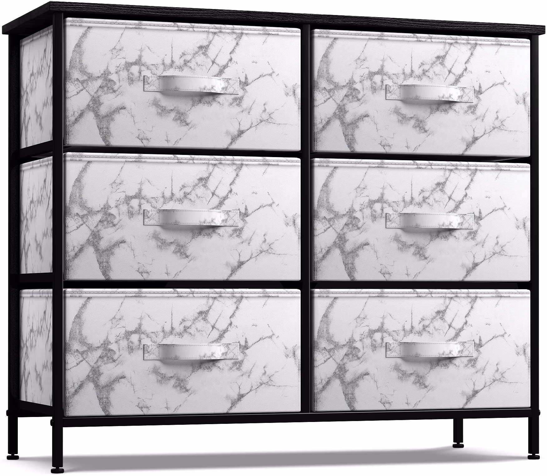 Sorbus Adult Medium-Density Fibreboard 6 Drawers Storage Chest, Black and Gray, Height 24.62