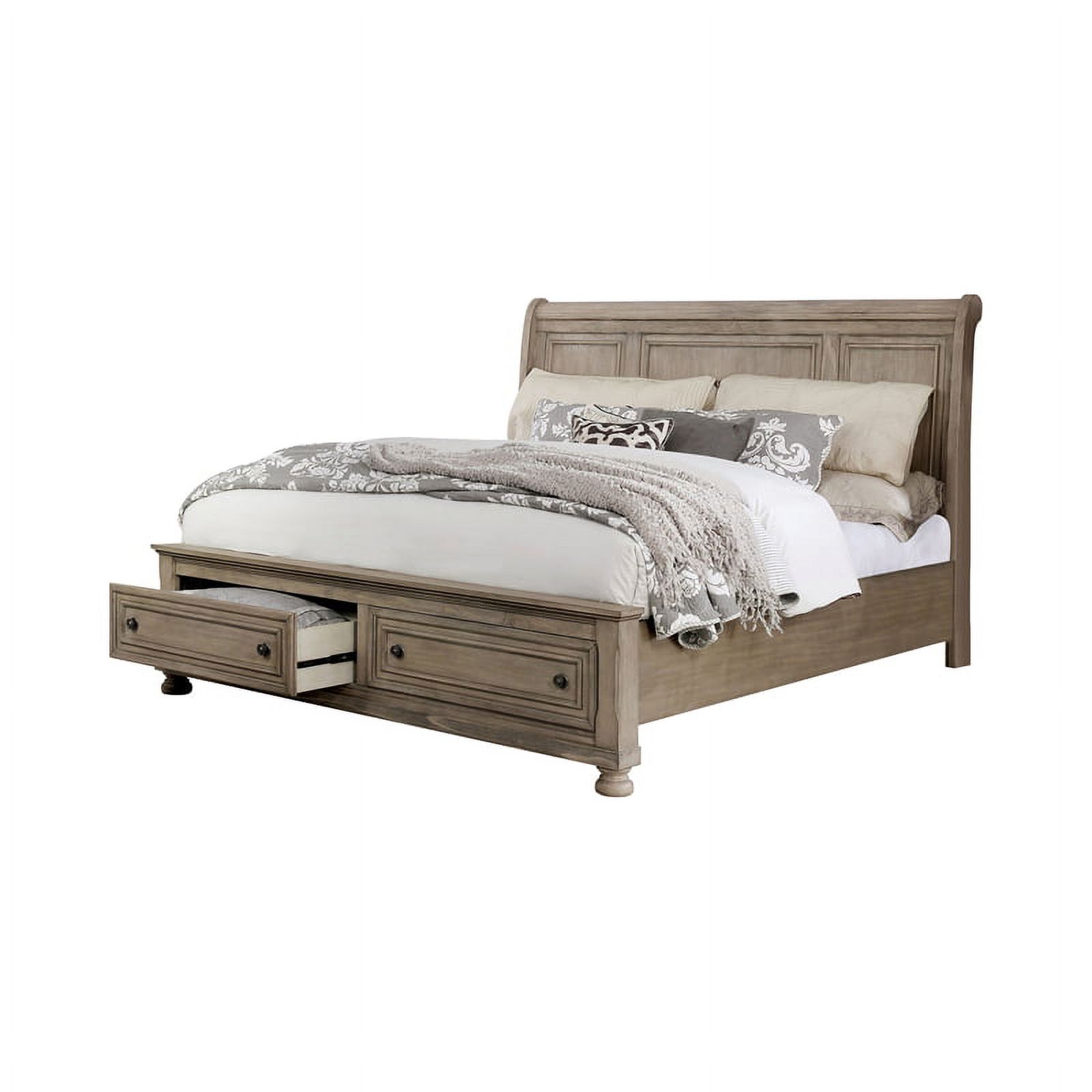 FOA Frigga 3-Piece Gray Wood Bedroom Set - King + Nightstand + Dresser