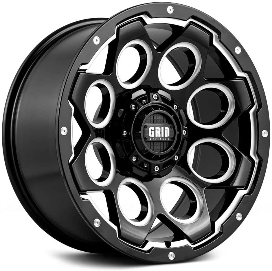 Grid Custom Wheel for 18x9 Inch Gloss Black w/Milled Accents 818952M87