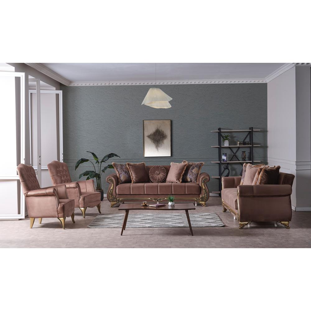 Furnia Karizma 3 Seat Sleeper, Brown