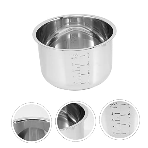 Zerodeko Rice Cooker Rice Cooker Inner Pot Rice Cooker Liner Stainless Steel Pressure Cooker Power Pressure Cooker Inner Pot Rice Cooker 4L