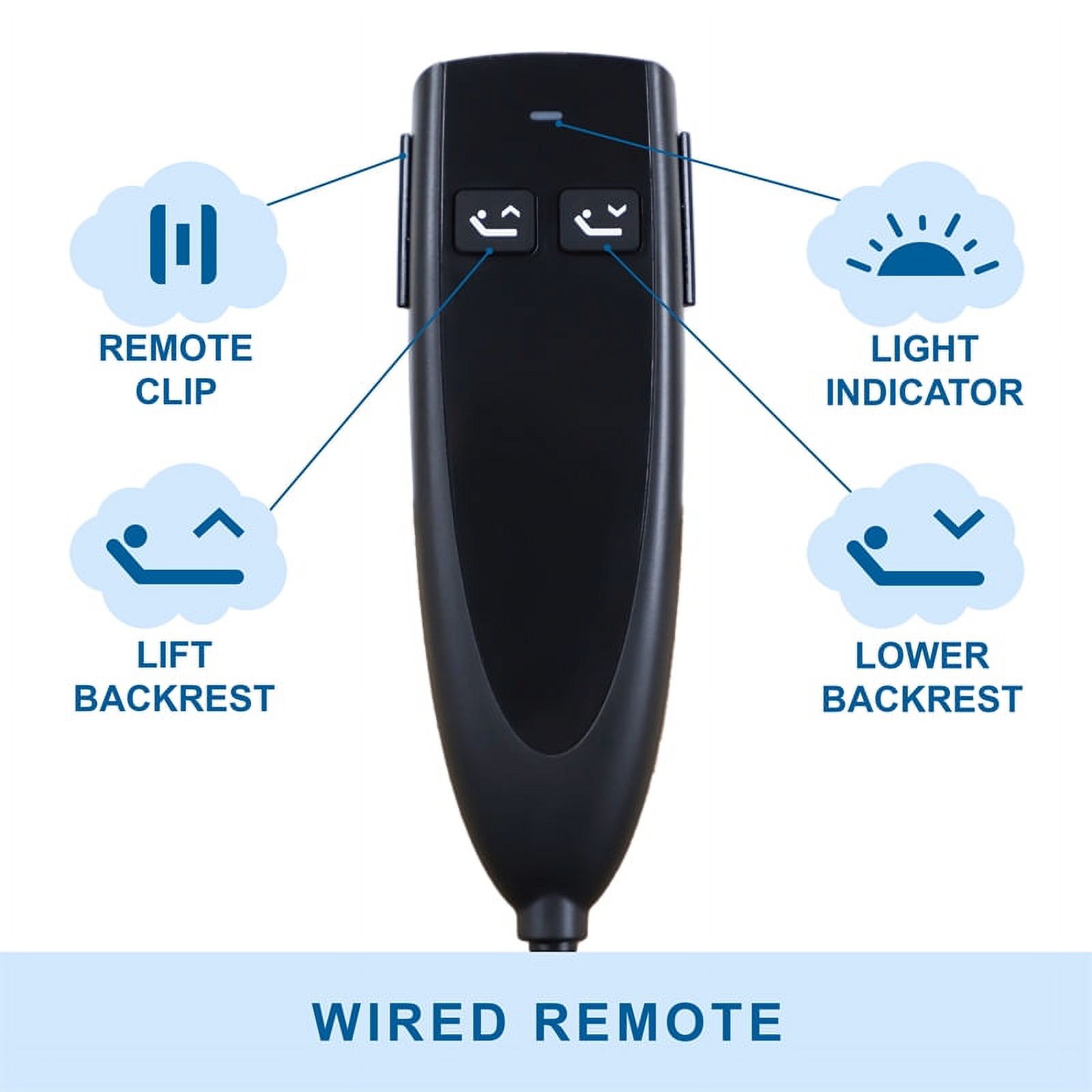 Patz Metal Black Twin XL Adjustable Bed & Wired Hand Control & Single Motor Head