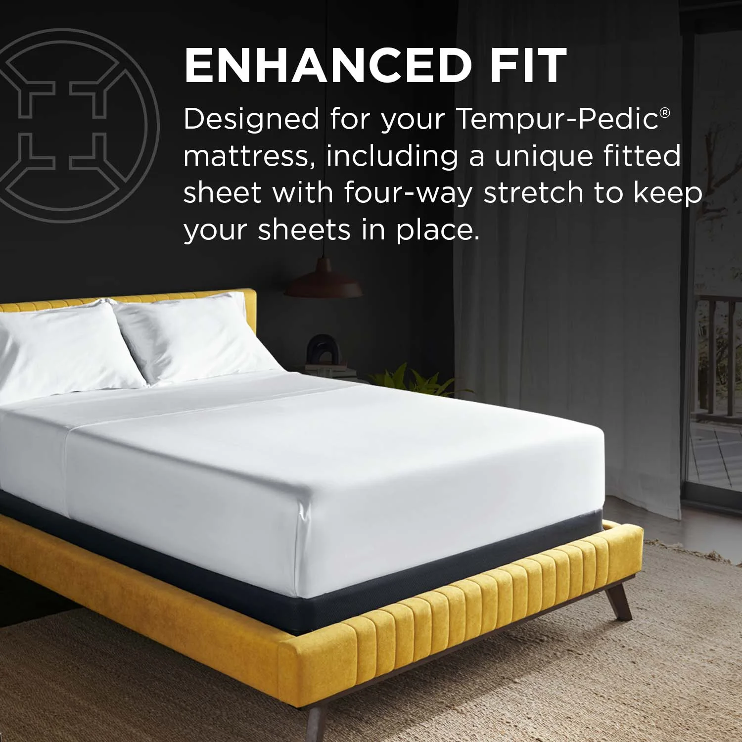 Tempur-Pedic Tempur Classic Cotton Adult Fitted Sheet Set White, Queen