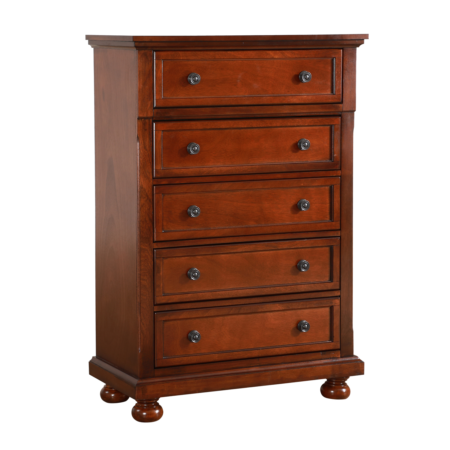 Glory Furniture Meade 5 Drawer Chest in Cherry