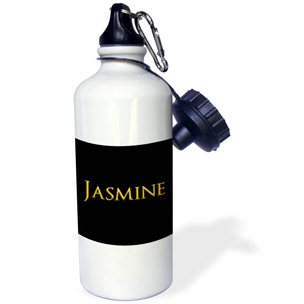 Jasmine common girl name in the USA. Yellow on black talisman 21 oz Sports Water Bottle wb-340848-1