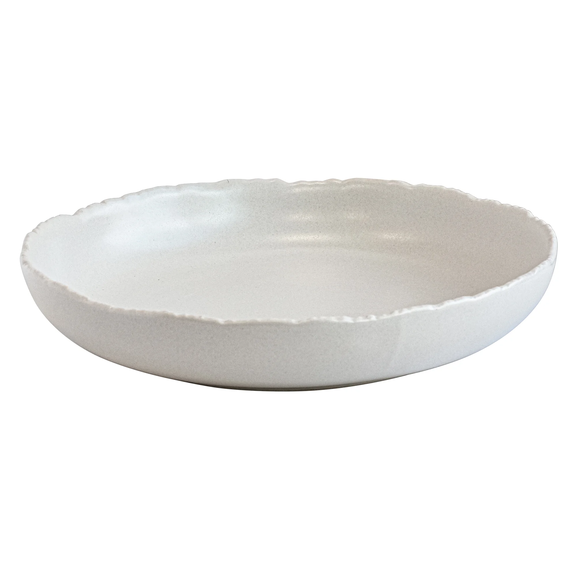 Over and Back Set of 4 Beige Stoneware Dinner Bowls