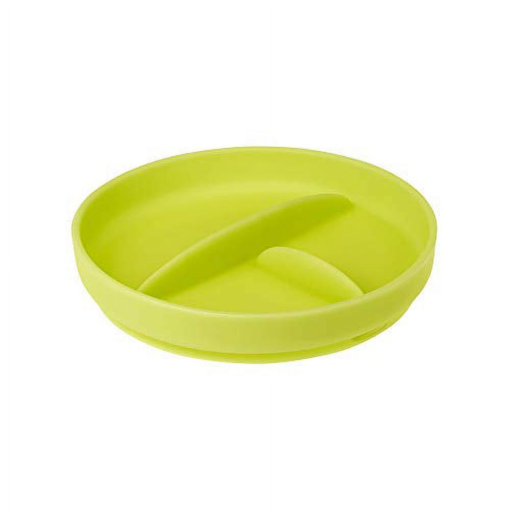Olababy 100% Silicone Divided Suction Plate for Independent Feeding Baby and Toddler (Kiwi)