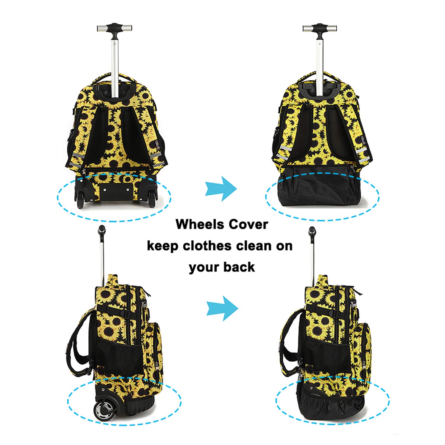 Tilami Sunflower 18 inch Rolling Backpack