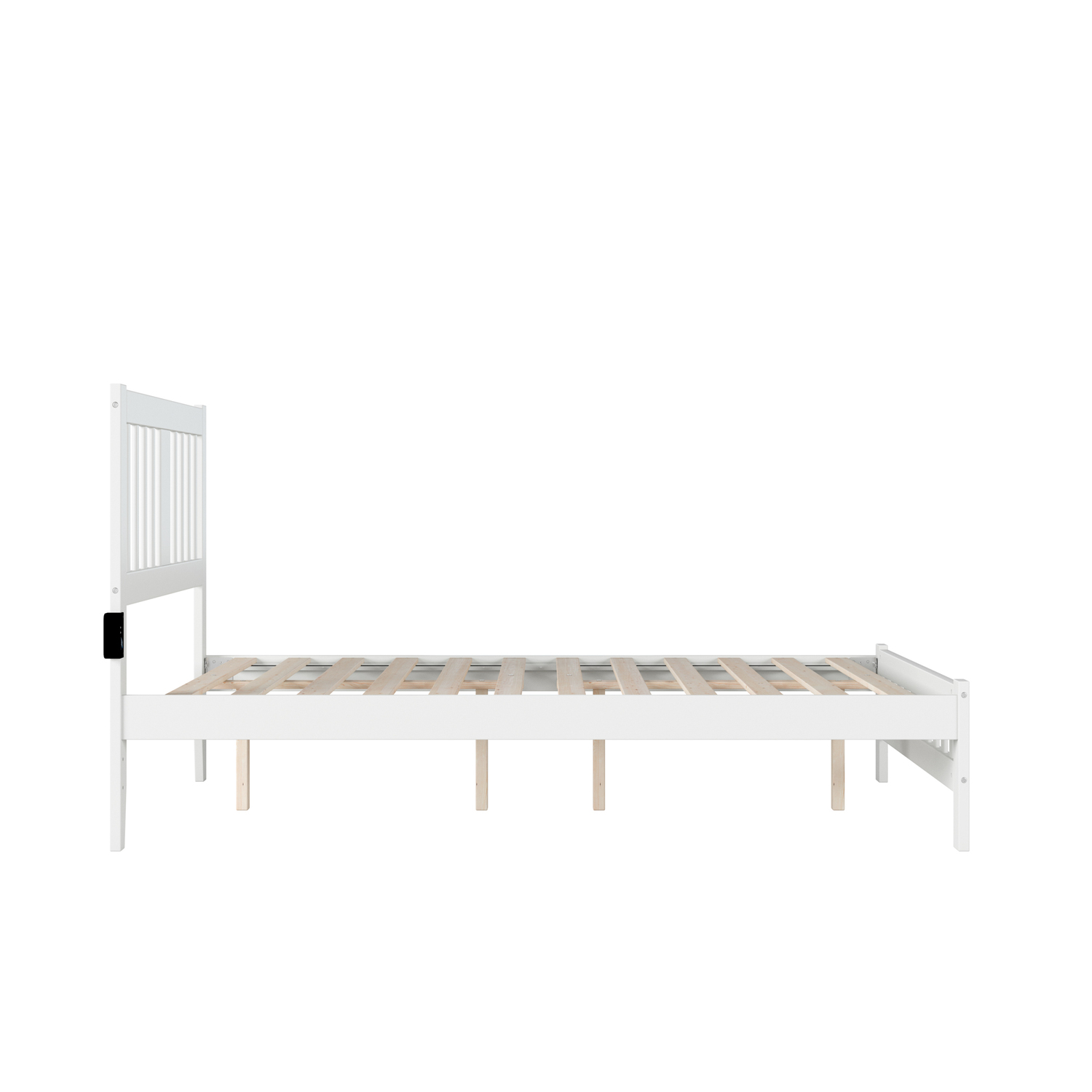 AFI Tahoe Solid Wood Full Bed with Footboard and USB Charger in White