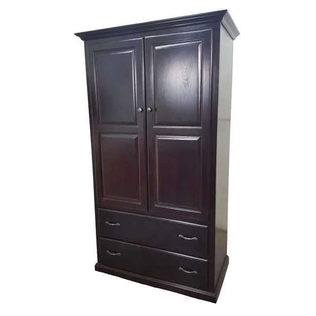 American Heartland  Poplar Double Door Armoire with Drawers, European Gold