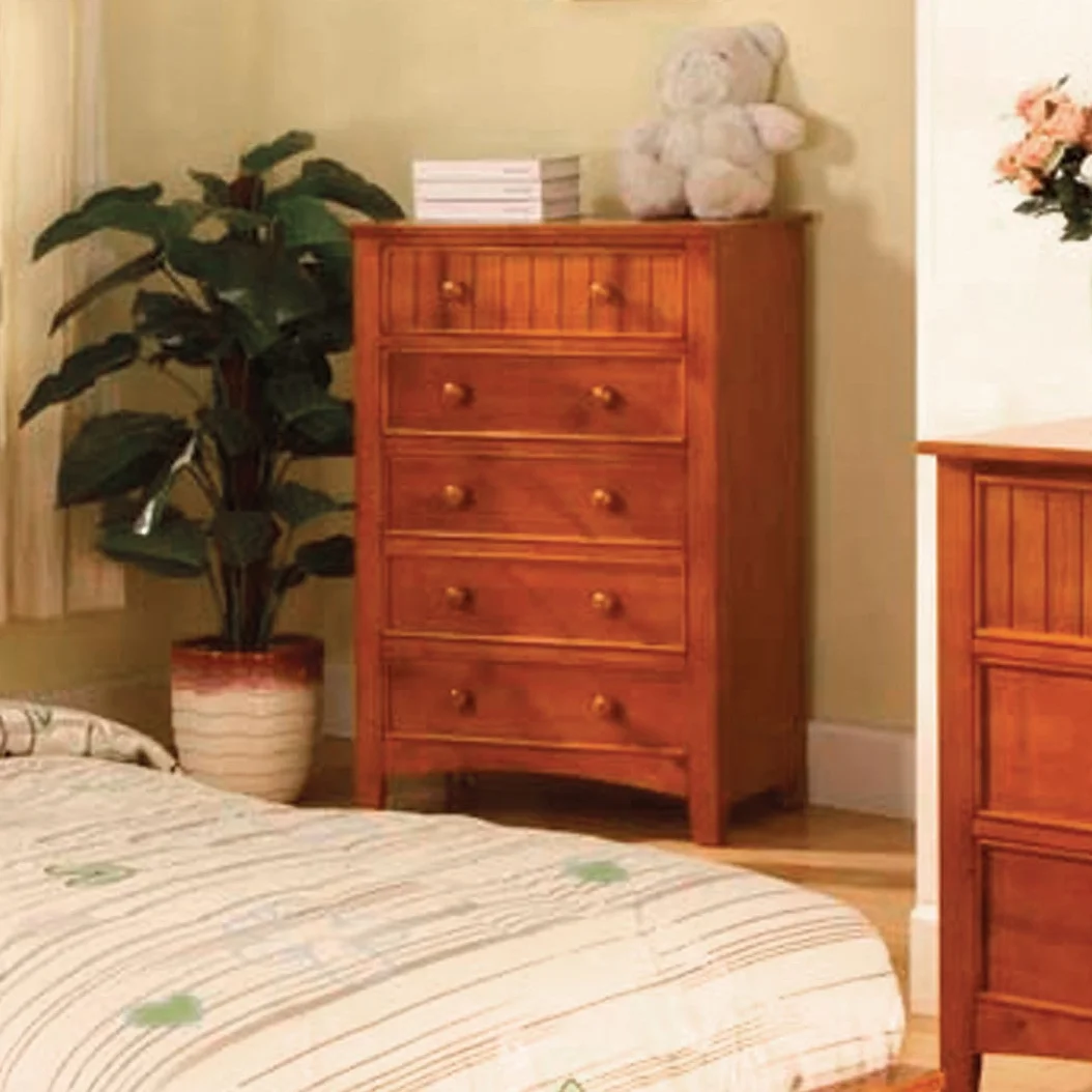 Furniture of America Sawyer Transitional 5-Drawer Chest, Dark Walnut