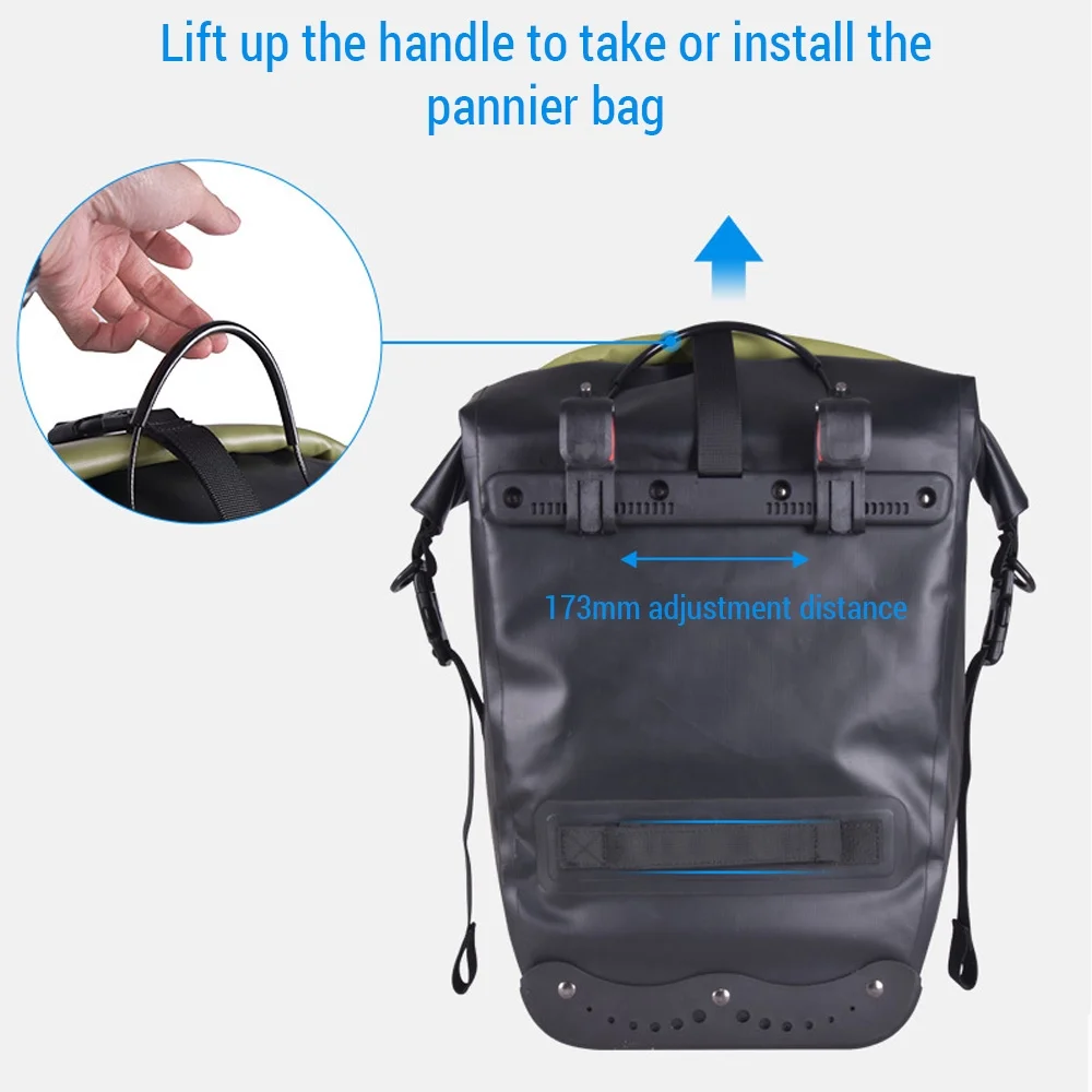 AFISHTOUR Bike Rear Rack,Bike 25l Rear Waterproof Bike 25l Rear Bike Saddle 25l Rear Bike