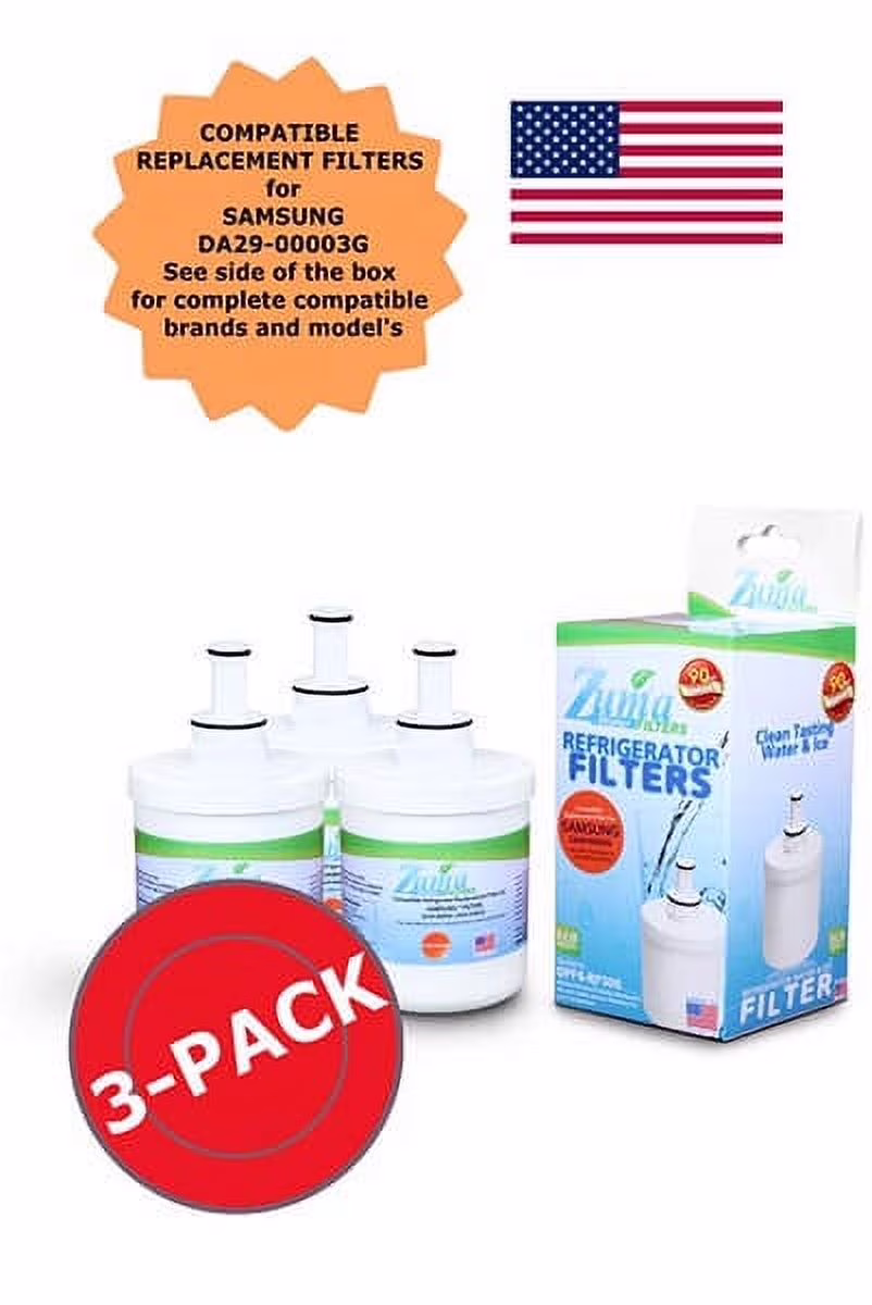 ZUMA Brand , Water and Ice Filter , Model # OPFS-RF300 , Compatible with Samsung® TADA29-00003B - 3 Pack - Made in U.S.A.
