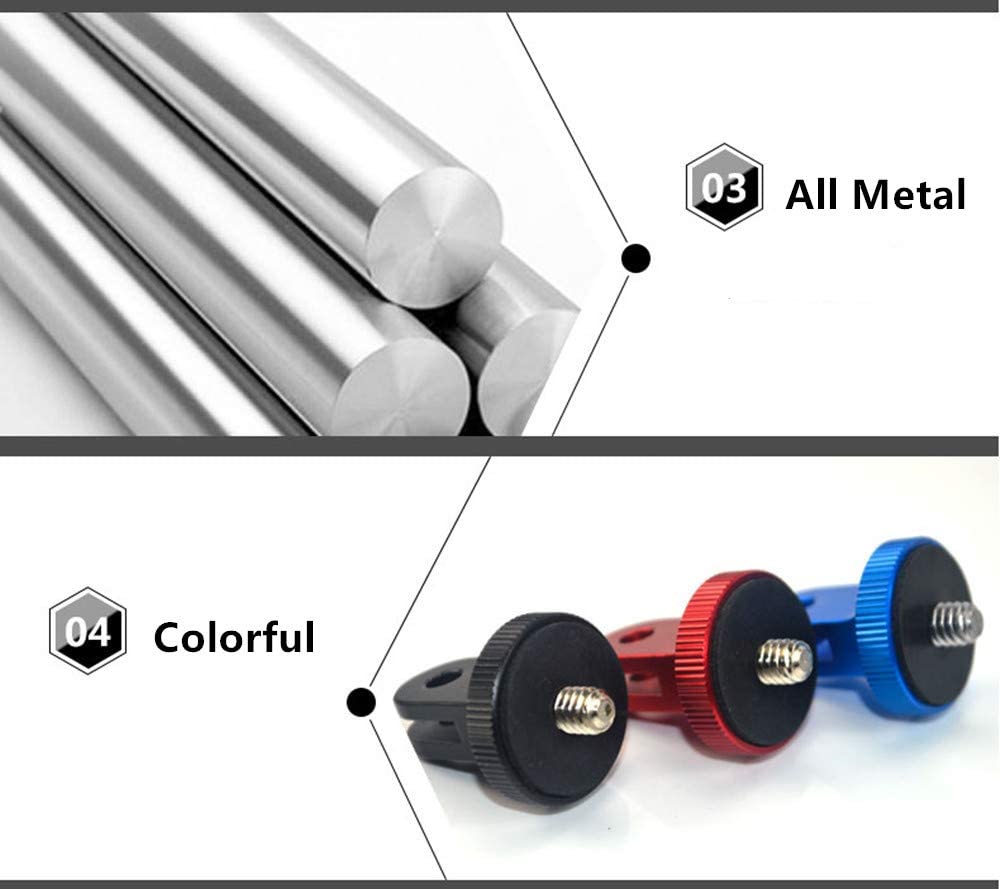 Aluminum Tripod Mount Adapter Screw Mount Compatible with GoPro Hero 9, 8, 7, 6, 5, 4, Session, 3+, 3, 2, 1, Fusion,