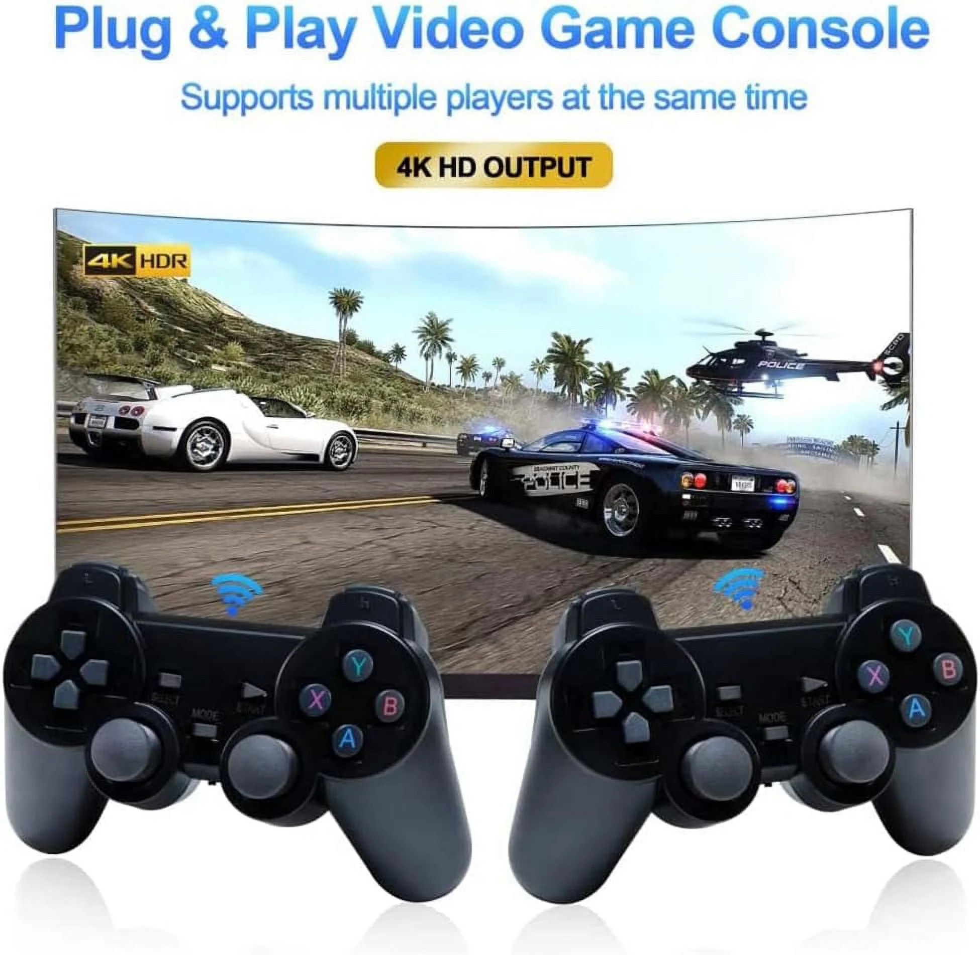 Wireless Retro Games Console,X2 Plus Game Stick Retro Console Double Wireless Controller,40000+ Games,128GB