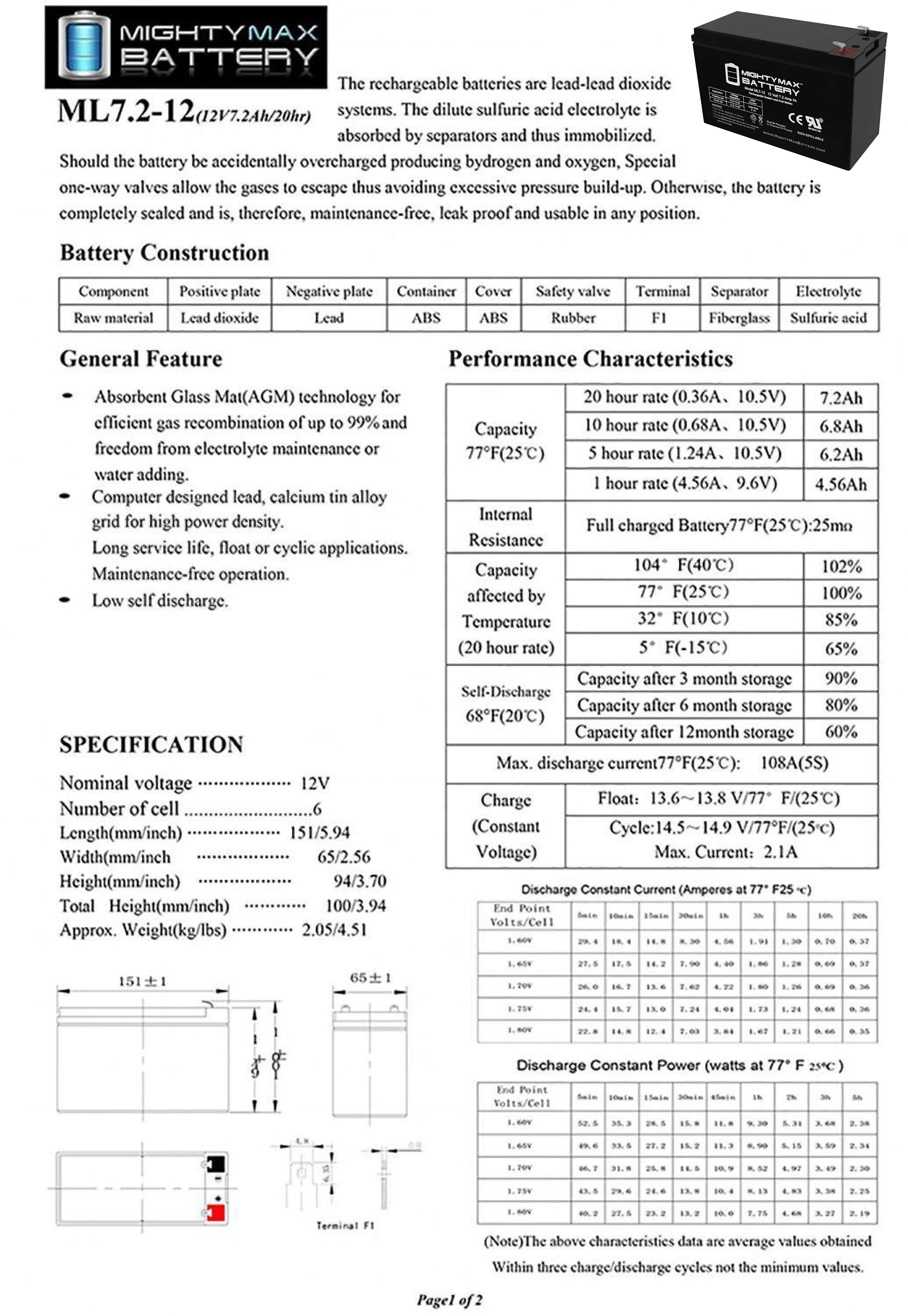 12V 7Ah Battery Replaces CATV Systems, Robotics, E-Bikes - 6 Pack