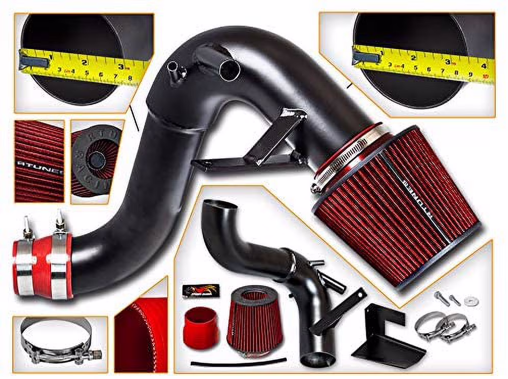 RTUNES RACING - BLACK - HEAT SHIELD COLD AIR INTAKE Compatible For 2011-2014 HYUNDAI SONATA 11-14 SONATA 2.0L TURBO