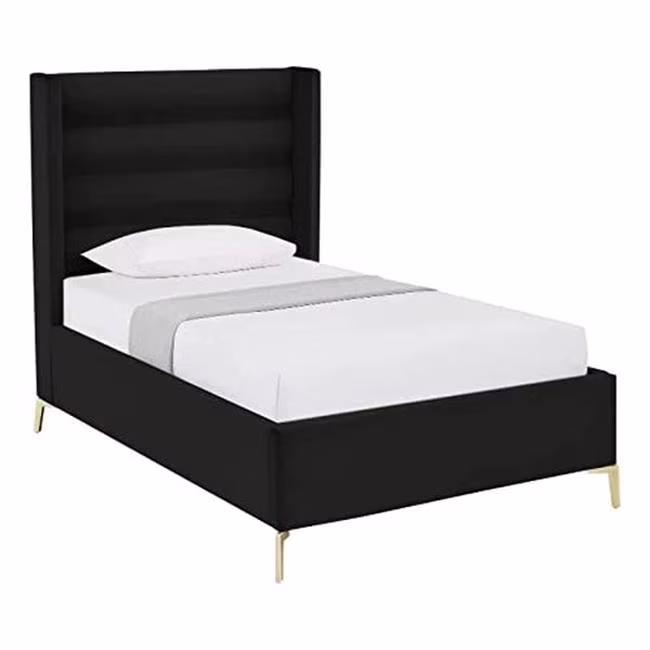 Posh Living Kaeson Upholstered Bed, Black - Twin Size & Extra Large