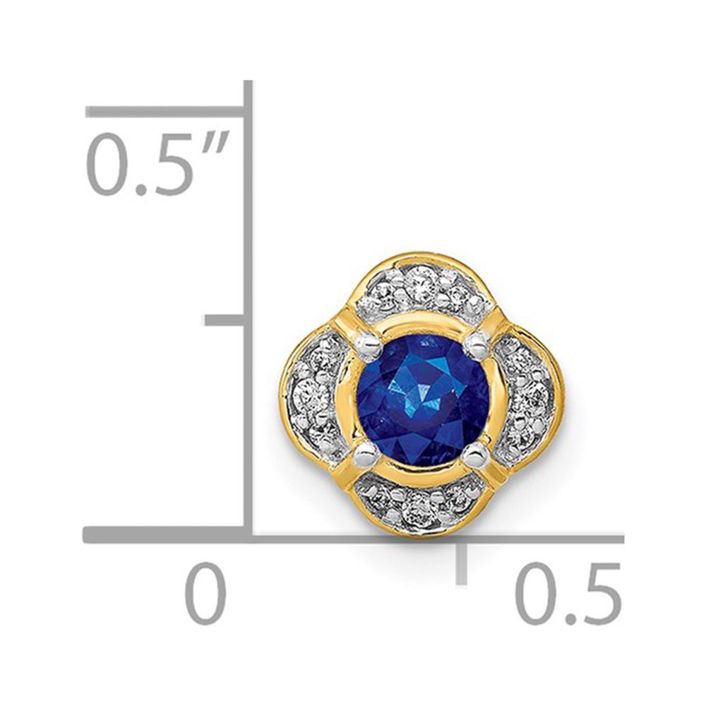 14k 1/20ct. Diamond and .25 Sapphire Fancy Chain Slide QPM3923-SA-005-YA