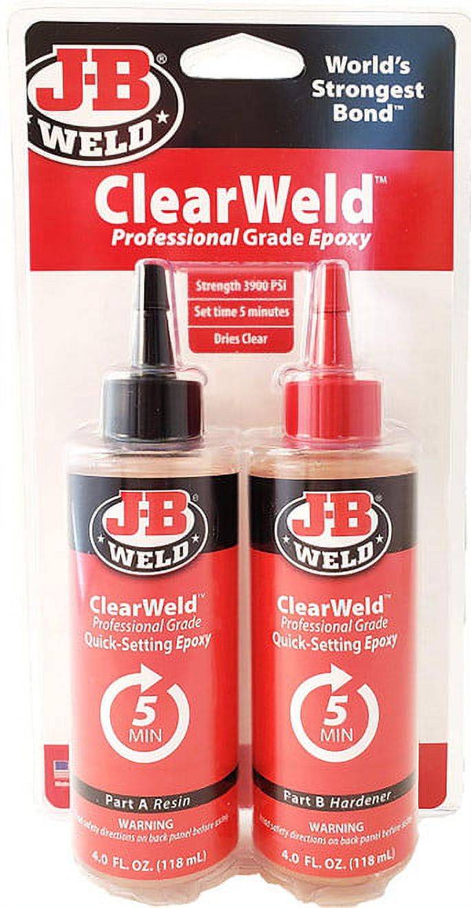 1PK JB Weld 50240 ClearWeld Professional Grade Epoxy, Clear 8 oz.