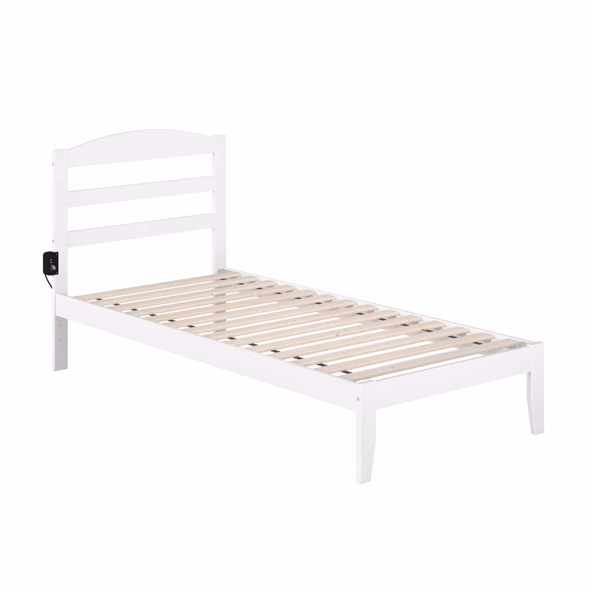 AFI Warren Solid Wood Traditional Twin XL Bed with USB Charger in White