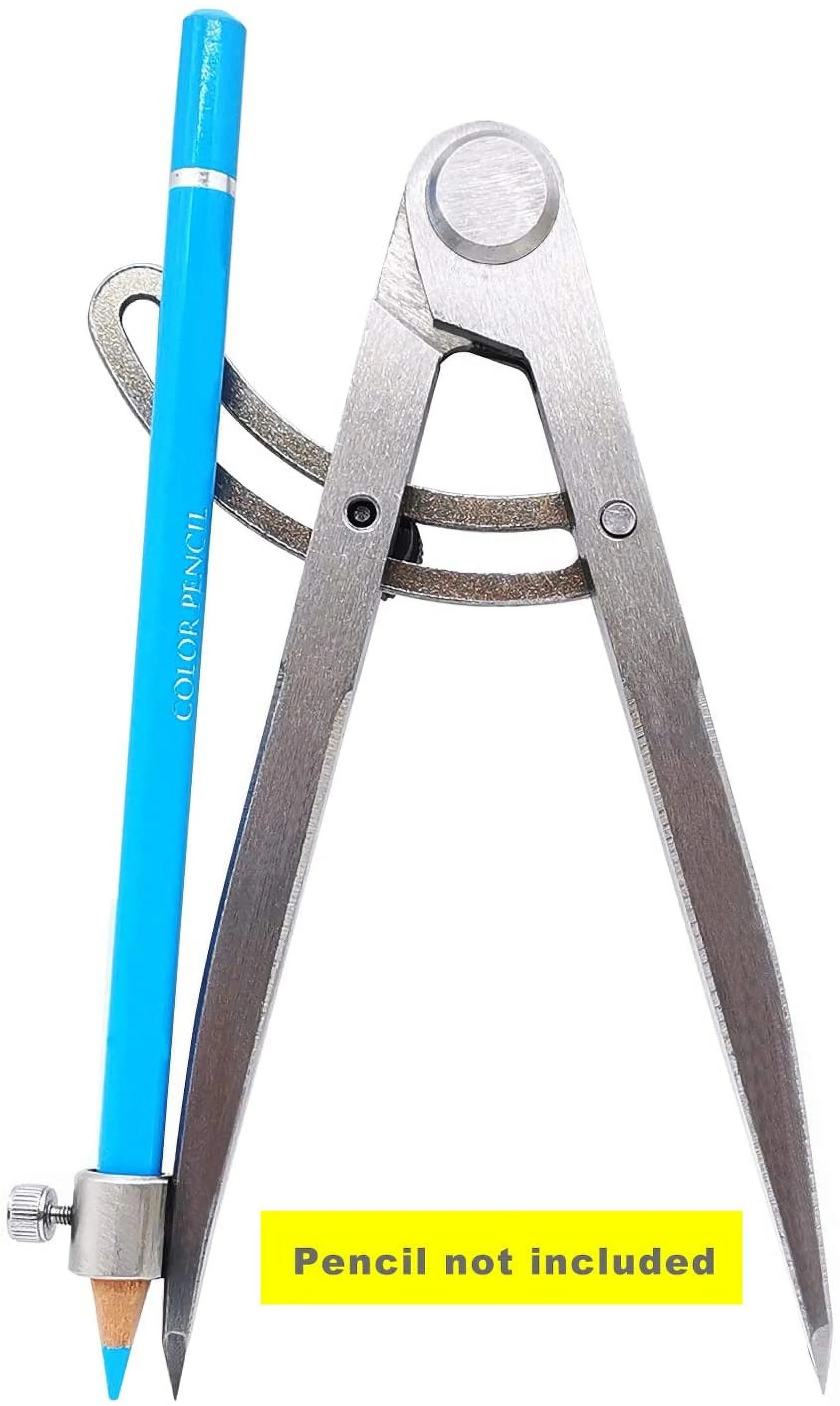 ZLKSKER 6/8/10 inch Professional Woodworking Compass with Pencil Holder & Lockable Wing, Geometry & Drafting Compass for Carpenter (6 inch)