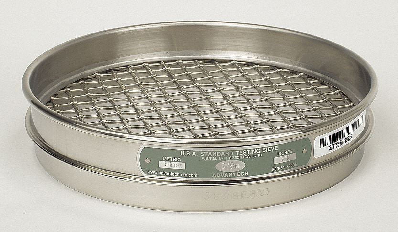 Advantech Sieve, #4, S/S, 8 In, Half Ht  4SS8H